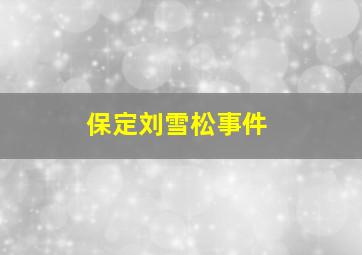 保定刘雪松事件