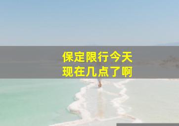 保定限行今天现在几点了啊