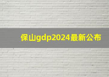 保山gdp2024最新公布