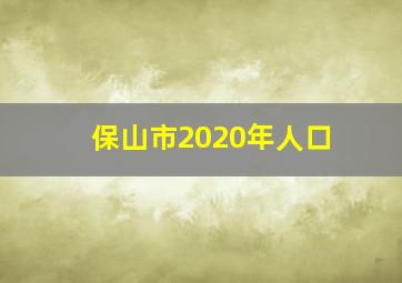 保山市2020年人口