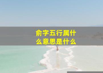 俞字五行属什么意思是什么