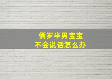 俩岁半男宝宝不会说话怎么办