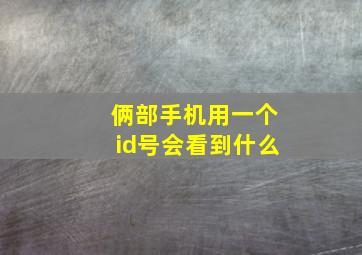 俩部手机用一个id号会看到什么