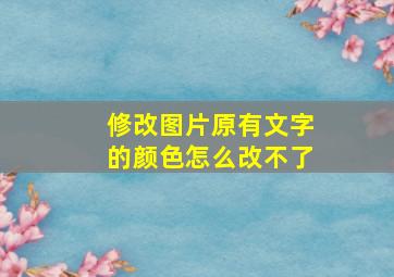 修改图片原有文字的颜色怎么改不了