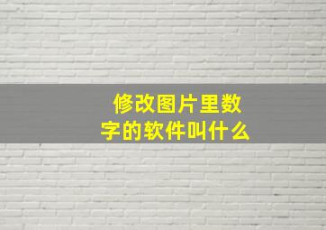 修改图片里数字的软件叫什么