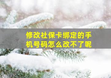 修改社保卡绑定的手机号码怎么改不了呢