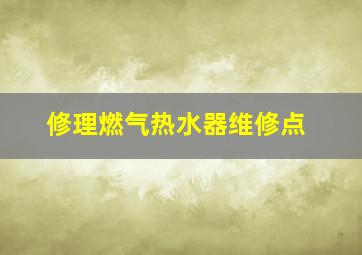 修理燃气热水器维修点