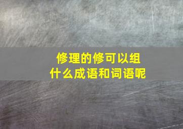 修理的修可以组什么成语和词语呢