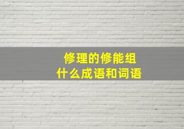 修理的修能组什么成语和词语