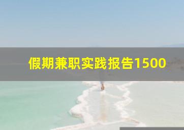 假期兼职实践报告1500