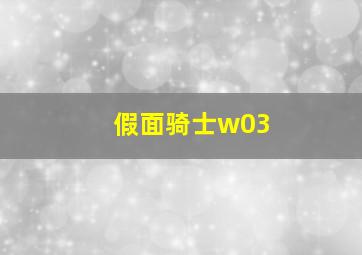 假面骑士w03