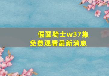 假面骑士w37集免费观看最新消息