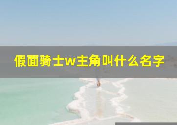 假面骑士w主角叫什么名字