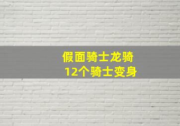 假面骑士龙骑12个骑士变身