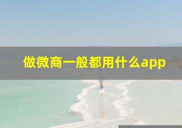 做微商一般都用什么app