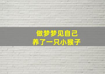 做梦梦见自己养了一只小猴子