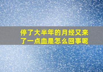 停了大半年的月经又来了一点血是怎么回事呢