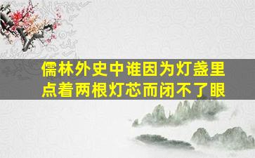 儒林外史中谁因为灯盏里点着两根灯芯而闭不了眼