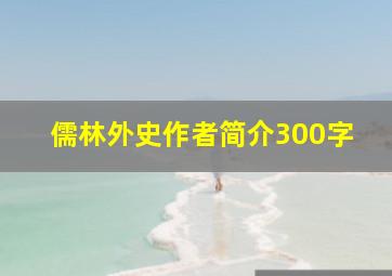 儒林外史作者简介300字