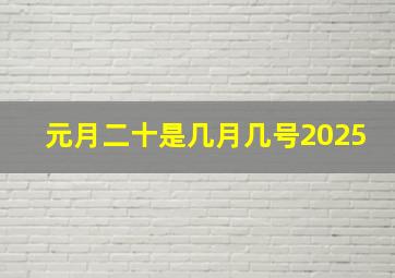 元月二十是几月几号2025