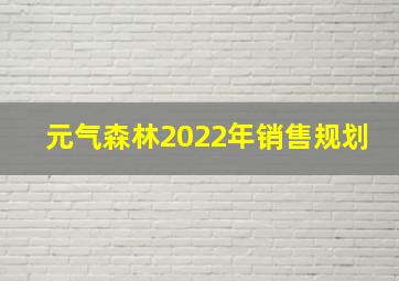 元气森林2022年销售规划