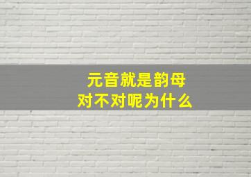 元音就是韵母对不对呢为什么