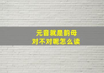 元音就是韵母对不对呢怎么读