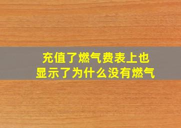 充值了燃气费表上也显示了为什么没有燃气