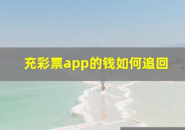 充彩票app的钱如何追回