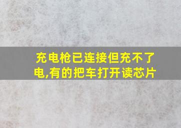 充电枪已连接但充不了电,有的把车打开读芯片