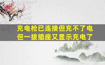 充电枪已连接但充不了电但一拔插座又显示充电了