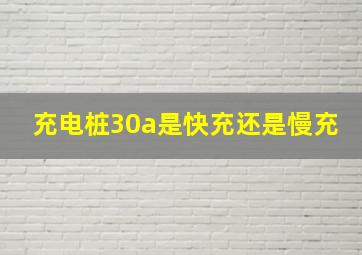 充电桩30a是快充还是慢充