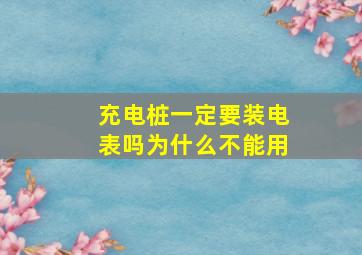 充电桩一定要装电表吗为什么不能用