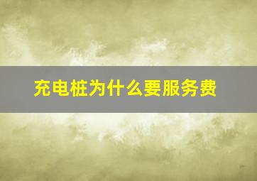 充电桩为什么要服务费