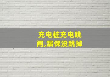 充电桩充电跳闸,漏保没跳掉