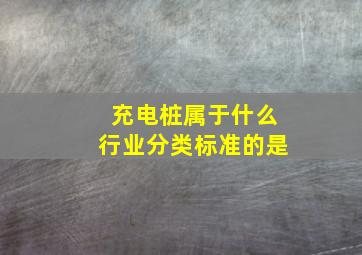 充电桩属于什么行业分类标准的是