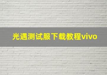 光遇测试服下载教程vivo