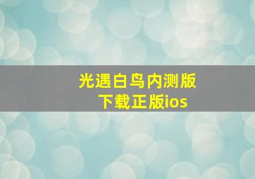 光遇白鸟内测版下载正版ios