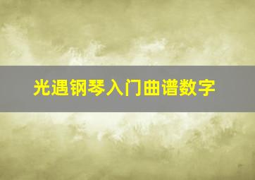 光遇钢琴入门曲谱数字