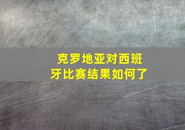 克罗地亚对西班牙比赛结果如何了