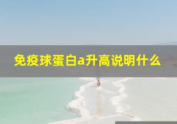 免疫球蛋白a升高说明什么