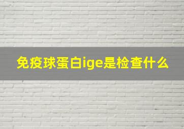 免疫球蛋白ige是检查什么