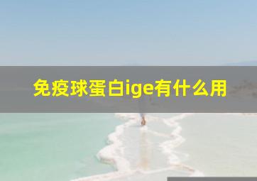 免疫球蛋白ige有什么用