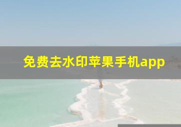 免费去水印苹果手机app