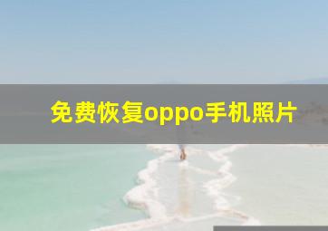 免费恢复oppo手机照片