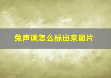 兔声调怎么标出来图片