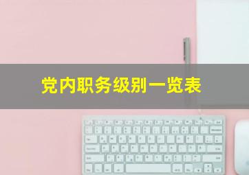 党内职务级别一览表