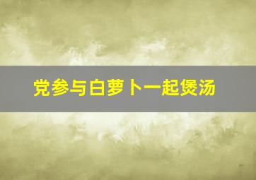 党参与白萝卜一起煲汤