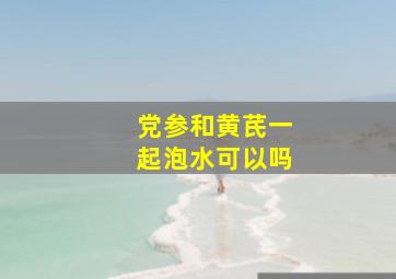 党参和黄芪一起泡水可以吗