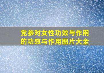 党参对女性功效与作用的功效与作用图片大全